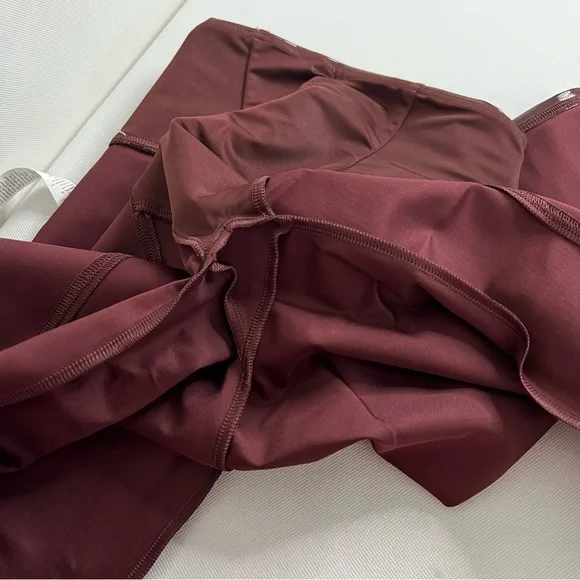 SPANX High-Shine Faux Leather Leggings in Burgundy - Picture 11 of 16